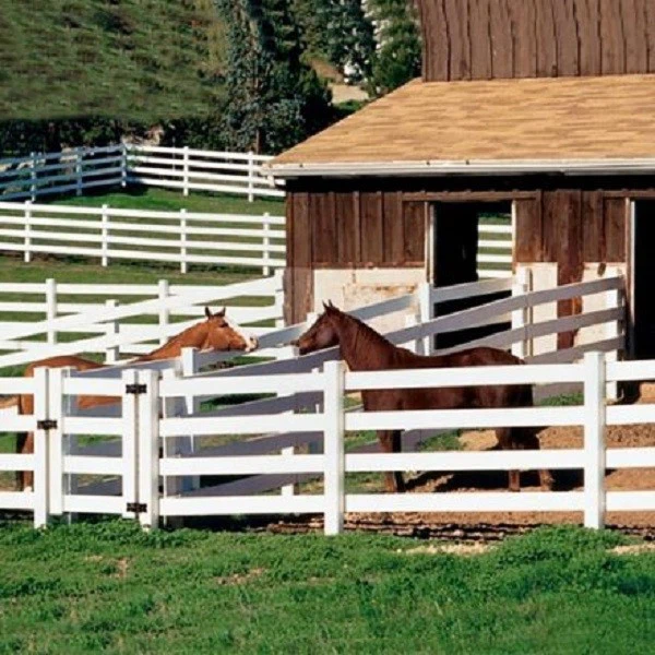 6 3Rail White PVC Horse and Ranch Fence 6 3Rail White PVC Horse and Ranch Fence